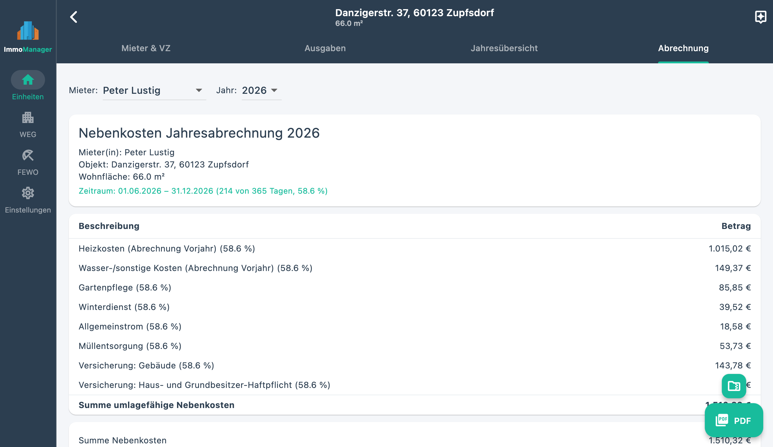 WEG Hausgeldabrechnung