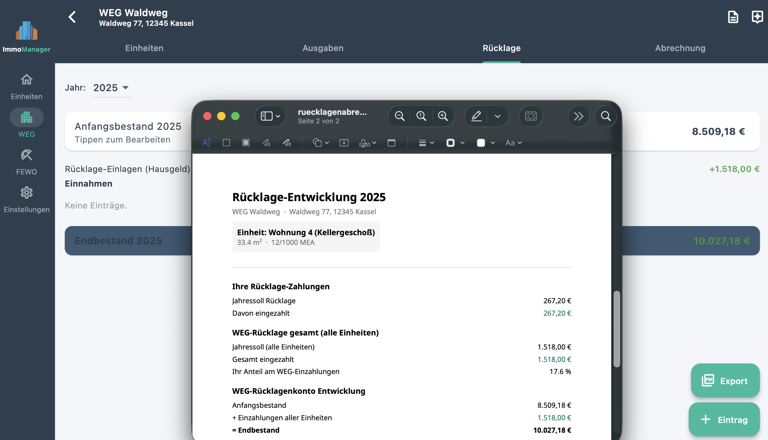 Rücklagenkonto